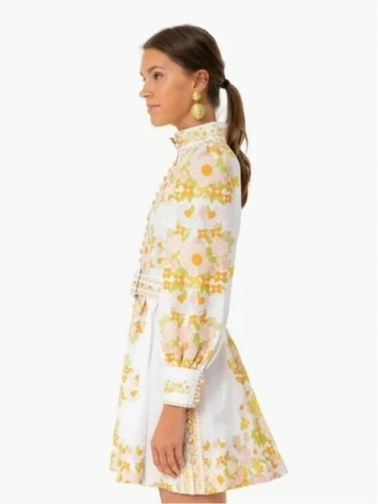 NWT - Beulah Leila Floral Retro Dress, Belted, Button Up Tuckernuck Exclusive - Picture 12 of 13